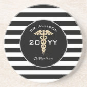 Dessous De Verre En Grès Personnalité du Docteur Caduceus noir (Devant)