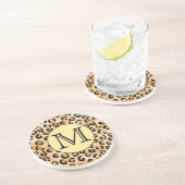Dessous De Verre En Grès Personnalized Monogram Leopard Print Pattern (Côté)