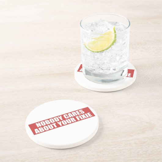 Dessous De Verre En Grès Personne ne se soucie de ton fixie (Côté)