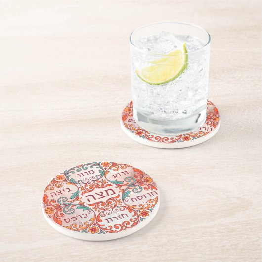 Dessous De Verre En Grès Pesach Seder Plate Hebrew Passover Gift Ke'arah (Côté)