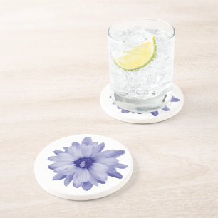 Dessous De Verre En Grès pétale bleu tordu