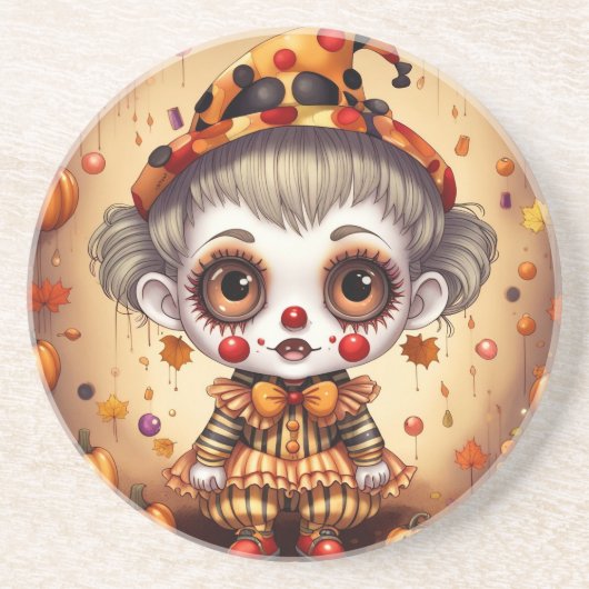 Dessous De Verre En Grès Petit clown d'Halloween 2 (Devant)