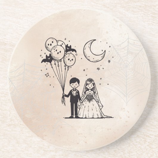Dessous De Verre En Grès Petit Couple Effrayant (Devant)
