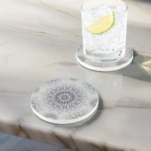 Dessous De Verre En Grès Petit floral blanc tombé à la campagne