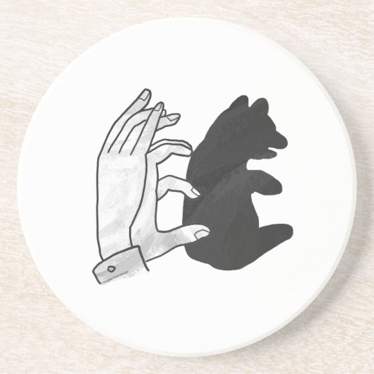 Dessous De Verre En Grès Petit ours Ours Silhouette Main (Devant)