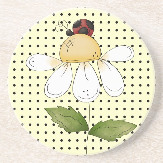 Dessous De Verre En Grès Petit stupéfier doux de coccinelle assoiffé (Devant)