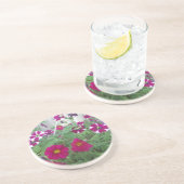 Dessous De Verre En Grès Pétunias rose (Côté)