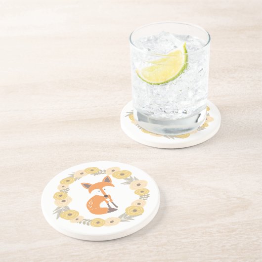 Dessous De Verre En Grès Peu de Fox (Côté)