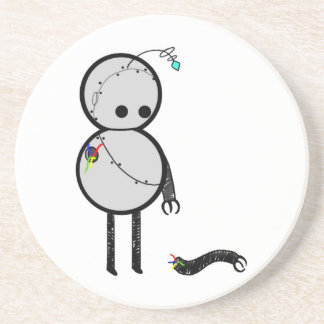 Dessous De Verre En Grès Peu de robot avec le bras cassé