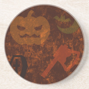 Dessous De Verre En Grès Peurs d'Halloween sur Eerie Arrière - plan