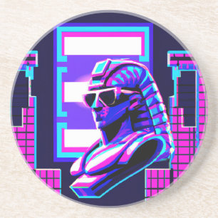 Dessous De Verre En Grès Pharaon Synthwave