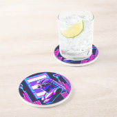 Dessous De Verre En Grès Pharaon Synthwave (Côté)