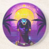 Dessous De Verre En Grès Pharaon Synthwave (Devant)