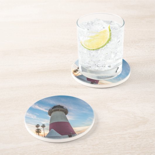 Dessous De Verre En Grès Phare du port d'Oceanside (Côté)