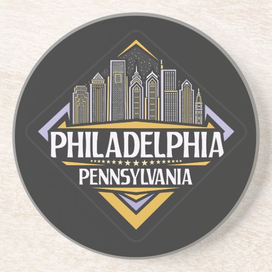 Dessous De Verre En Grès Philadelphie Pennsylvanie (Devant)