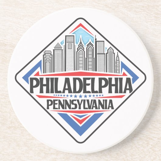 Dessous De Verre En Grès Philadelphie Pennsylvanie (Devant)