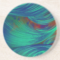 Phoenix Vert Plumes Art Abstrait