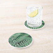 Dessous De Verre En Grès Photo axée sur la feuille verte (Côté)