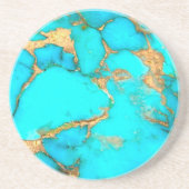 Dessous De Verre En Grès photo en pierre turquoise (Devant)