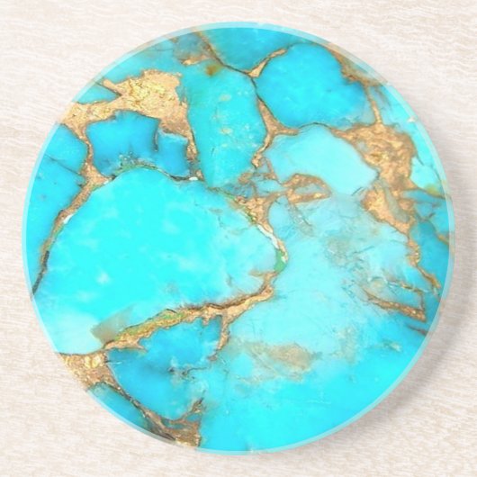 Dessous De Verre En Grès photo en pierre turquoise (Devant)