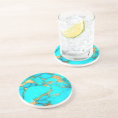 Dessous De Verre En Grès photo en pierre turquoise (Côté)