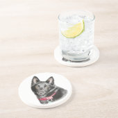 Dessous De Verre En Grès Photo Schipperke (Côté)