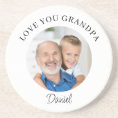 Dessous De Verre En Grès Photo souvenir « Je t'aime Papi » (Devant)