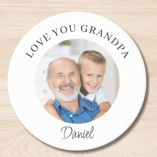 Dessous De Verre En Grès Photo souvenir « Je t'aime Papi »