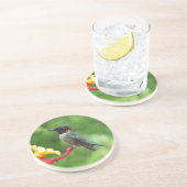 Dessous De Verre En Grès Photographie d'oiseau de colibri à gorge rubis (Côté)