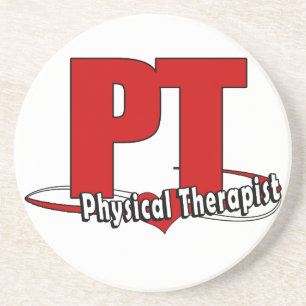 Dessous De Verre En Grès Physiothérapeute ROUGE de LOGO de pinte GRAND