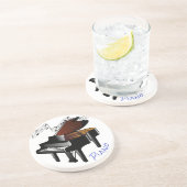 Dessous De Verre En Grès PIANO - Beverage de grès rond (Côté)