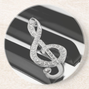 Dessous De Verre En Grès Piano et musique Gclef