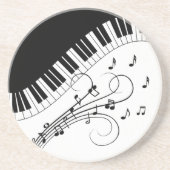 Dessous De Verre En Grès Piano Keyboard Music Design (Devant)