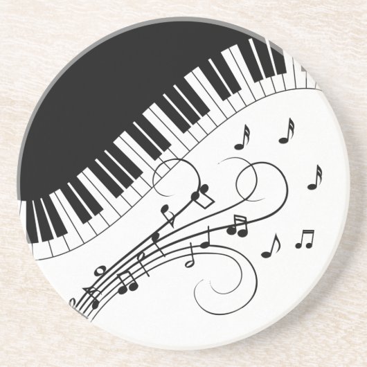 Dessous De Verre En Grès Piano Keyboard Music Design (Devant)