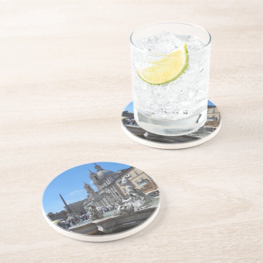 Dessous De Verre En Grès Piazza Navona - Rome, Italie (Côté)