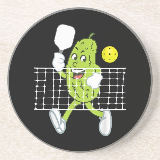 Dessous De Verre En Grès Pickleball Jouer - Drôle Pickleball Paddle (Devant)
