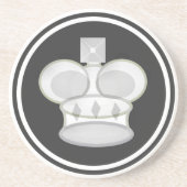 Dessous De Verre En Grès Pièce d'échecs blanche du Roi (Devant)