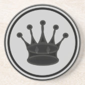 Dessous De Verre En Grès Pièce d'échecs noire de la Reine (Devant)