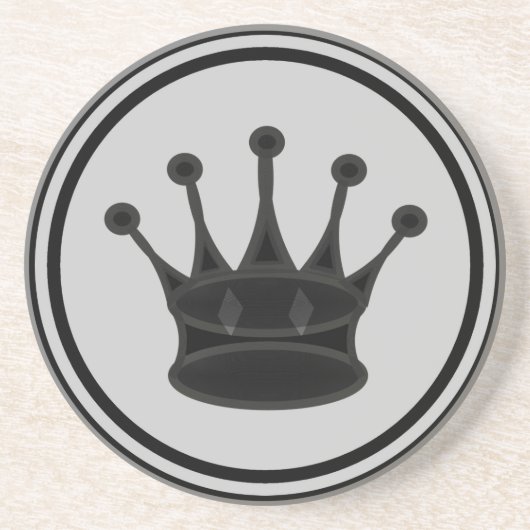 Dessous De Verre En Grès Pièce d'échecs noire de la Reine (Devant)