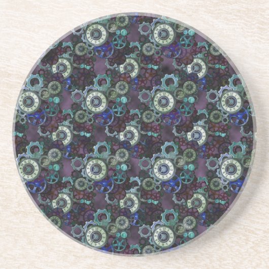 Dessous De Verre En Grès pièces de montre steampunk - imprimé violet par Le (Devant)
