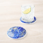 Dessous De Verre En Grès Pierre de marbre bleu moderne et chic (Côté)