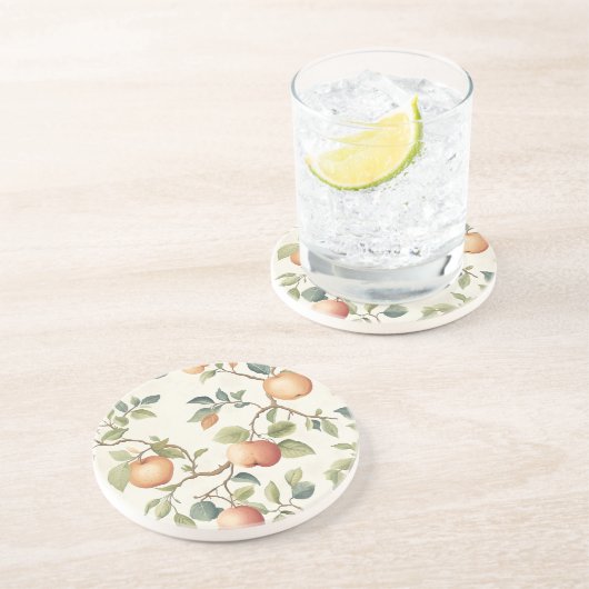 Dessous De Verre En Grès Pierre de sable en fleurs de verger (Côté)