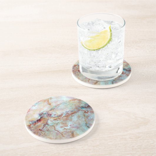 Dessous De Verre En Grès Pierre en marbre rose (Côté)