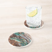 Dessous De Verre En Grès Pierre Turquoise (Côté)