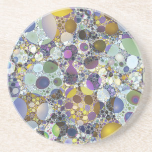 Dessous De Verre En Grès Pierres brillantes colorées Terrazzo
