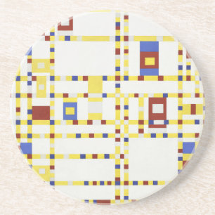 Dessous De Verre En Grès Piet Mondrian Broadway Boogie Woogie Art Abstrait