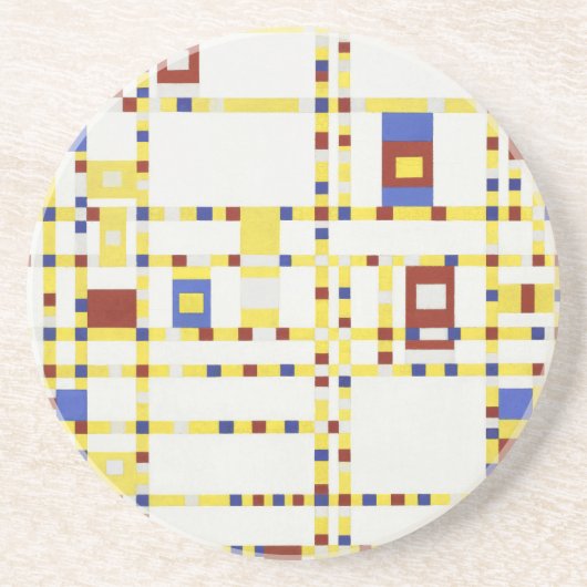 Dessous De Verre En Grès Piet Mondrian Broadway Boogie Woogie Art Abstrait (Devant)