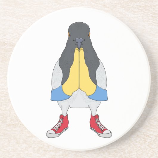 Dessous De Verre En Grès Pigeon avec chaussures (Devant)