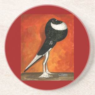 Dessous De Verre En Grès Pigmy Pouter Pigeon Black Pied