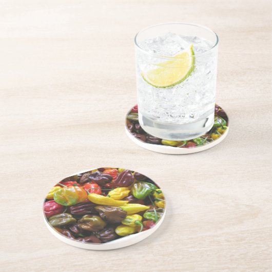 Dessous De Verre En Grès Piments Yum (Côté)